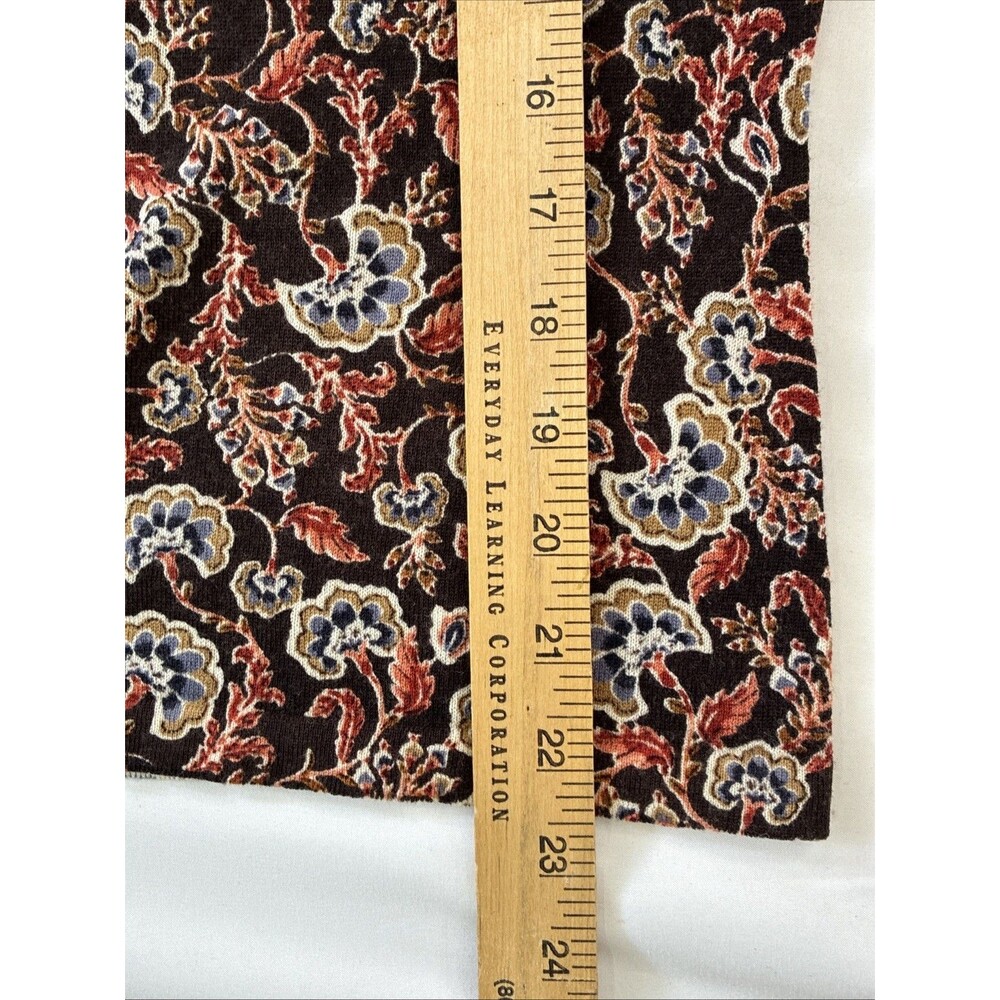 Garnet Hill Merino Wool Cardigan Sweater Small Brown Autumn Floral Luxury Preppy - Picture 8 of 12